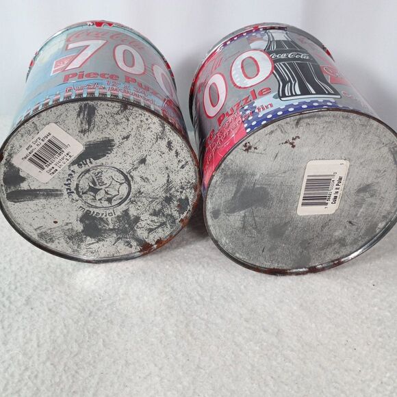 2 Sealed Coca-Cola 700 Pc Puzzle Tins Polar Bear & World Map Vintage Lot - Picture 9 of 11
